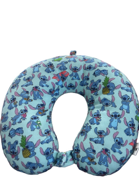 Disney Stitch Kids Pattern Light Blue Travel Neck Pillow